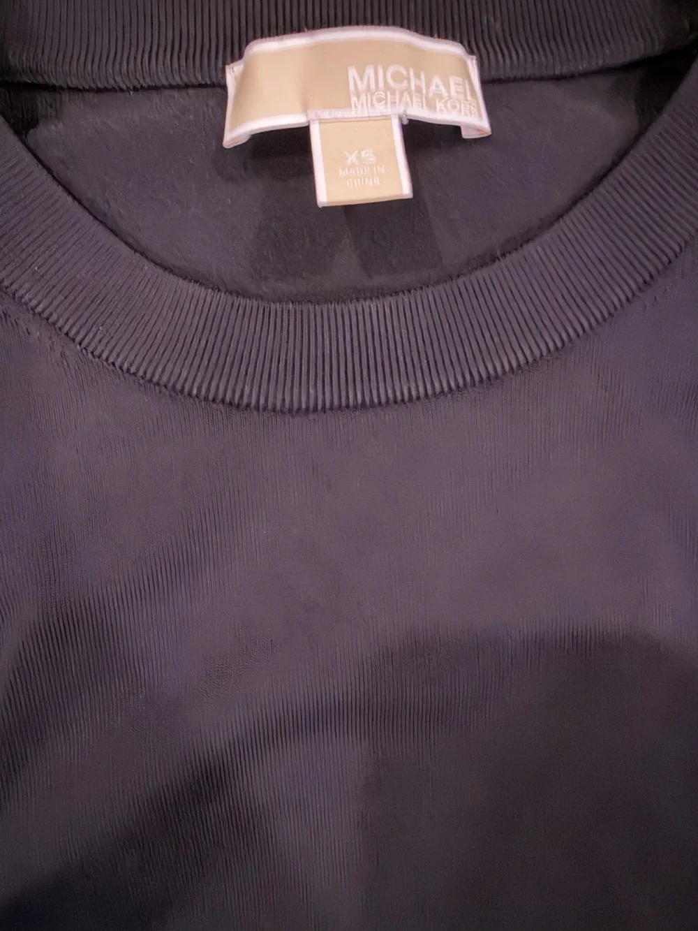 Michael Kors Black 'COOL' Sleeve Crewneck Sweater